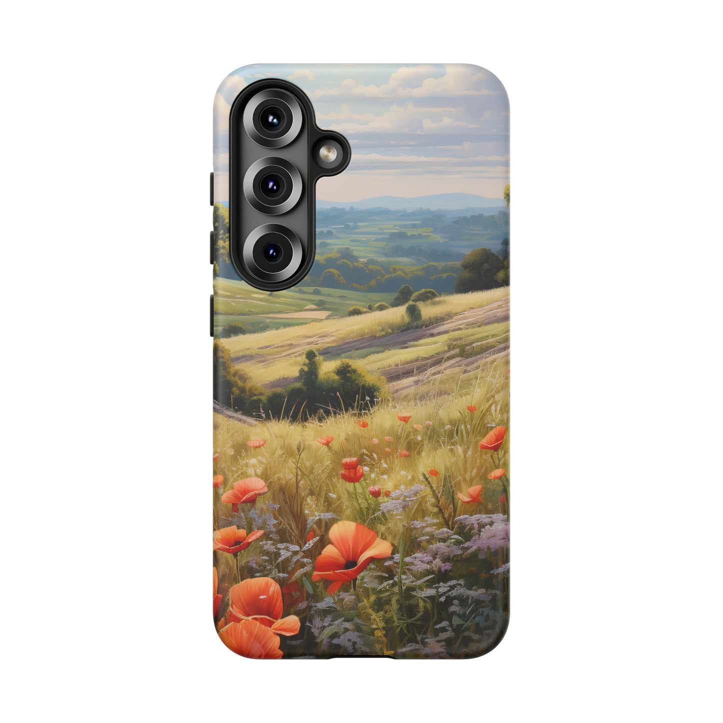 Phone Case with Beautiful Poppy Field Design