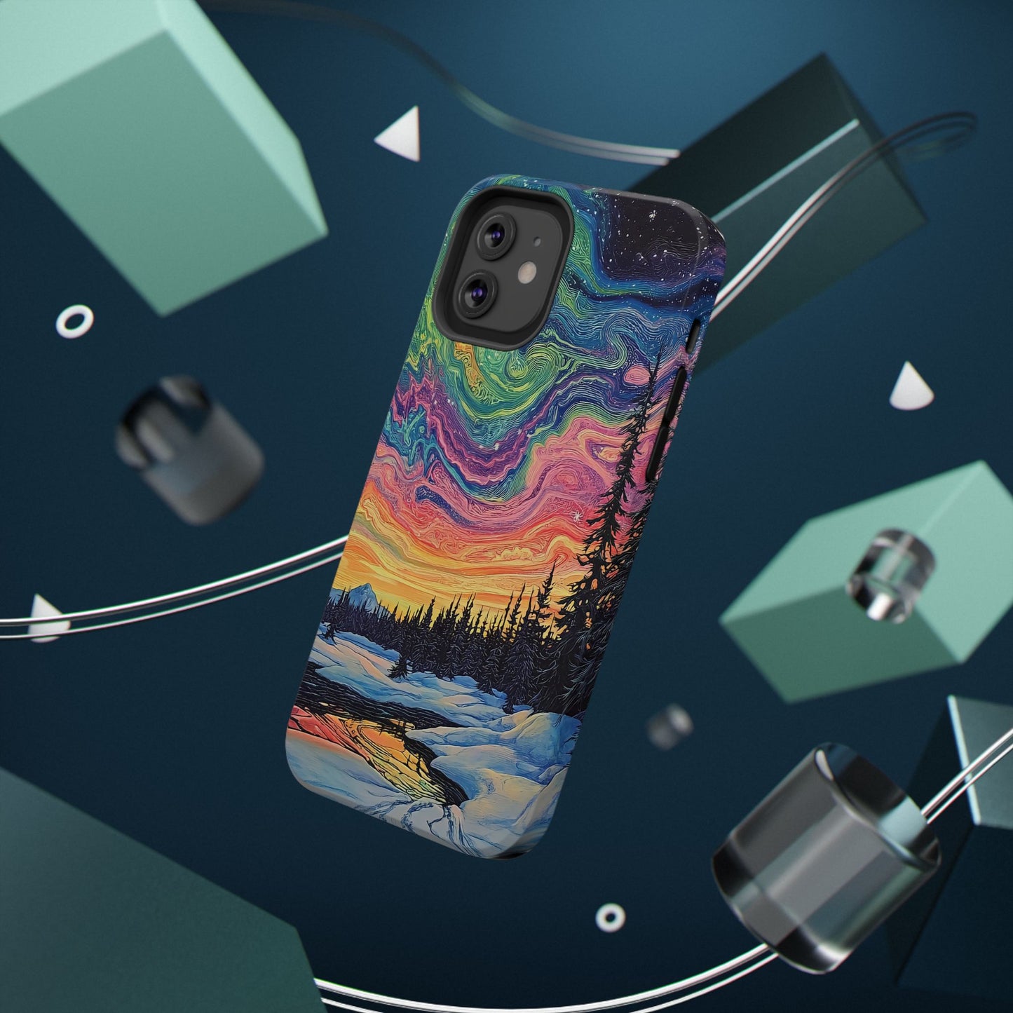 Nature-Inspired Impact-Resistant Phone Case - Vibrant Galaxy Sky Design