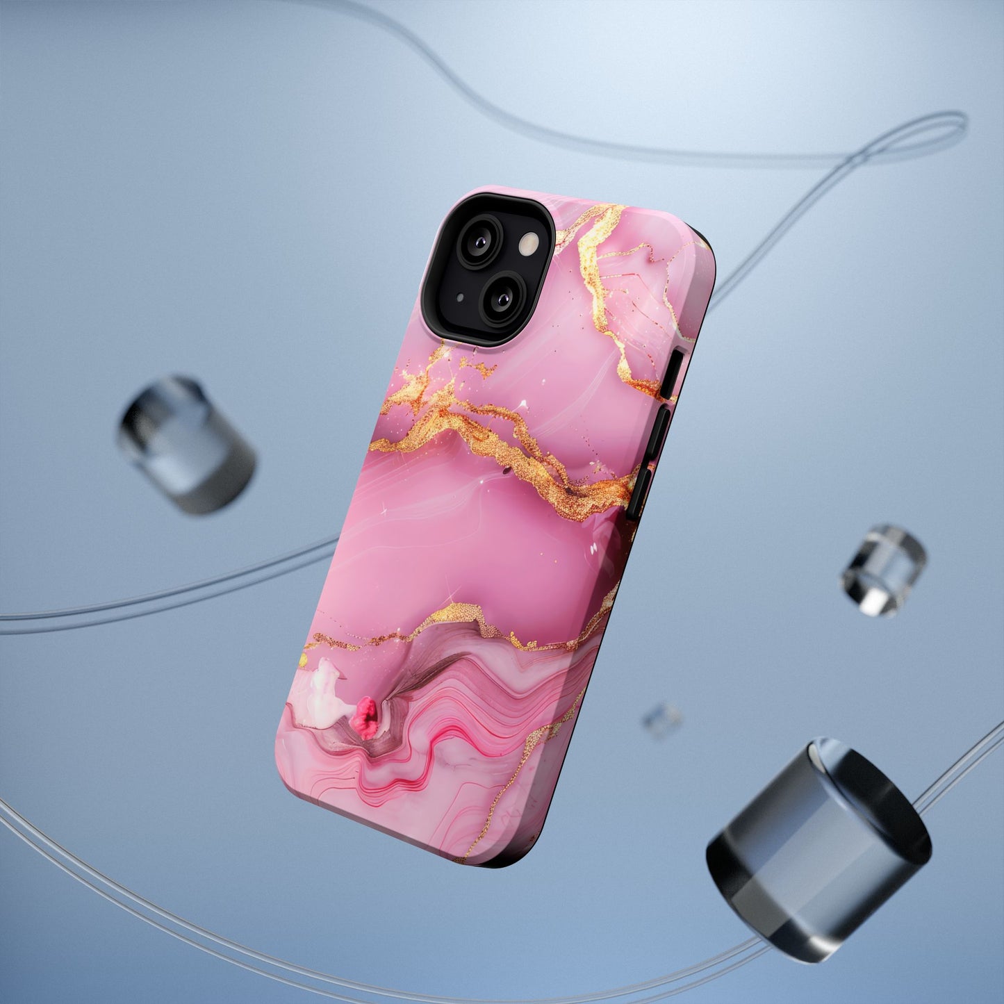 Elegant Marble Phone Case - Pink & Gold