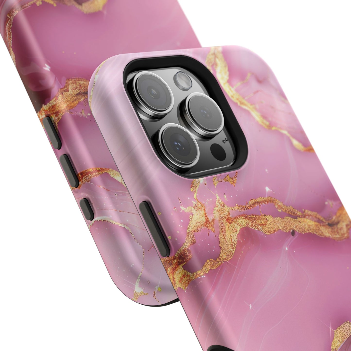 Elegant Marble Phone Case - Pink & Gold