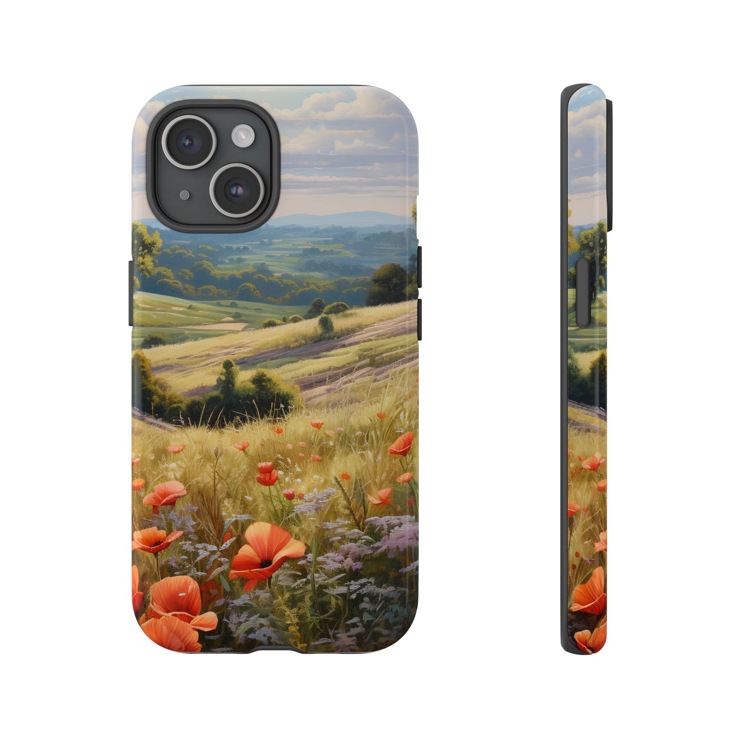 Phone Case with Beautiful Poppy Field Design