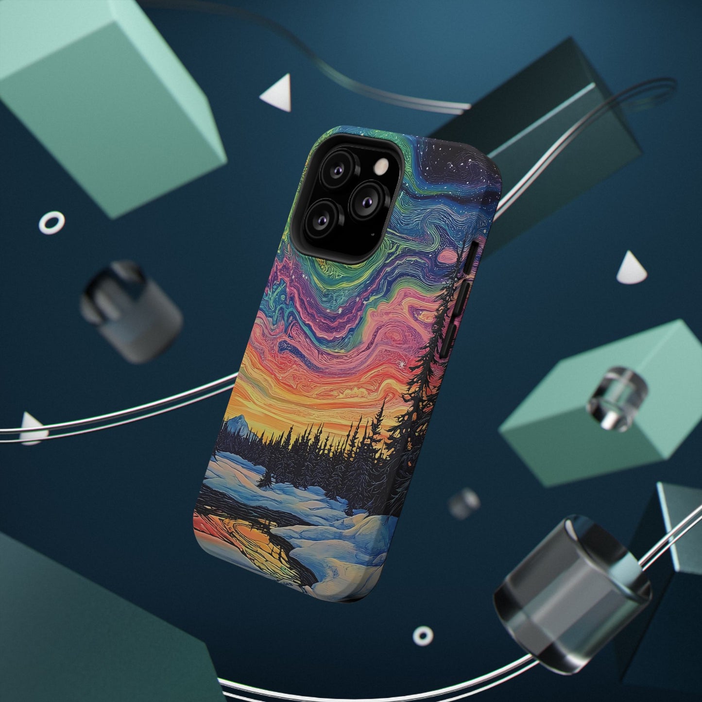 Nature-Inspired Impact-Resistant Phone Case - Vibrant Galaxy Sky Design