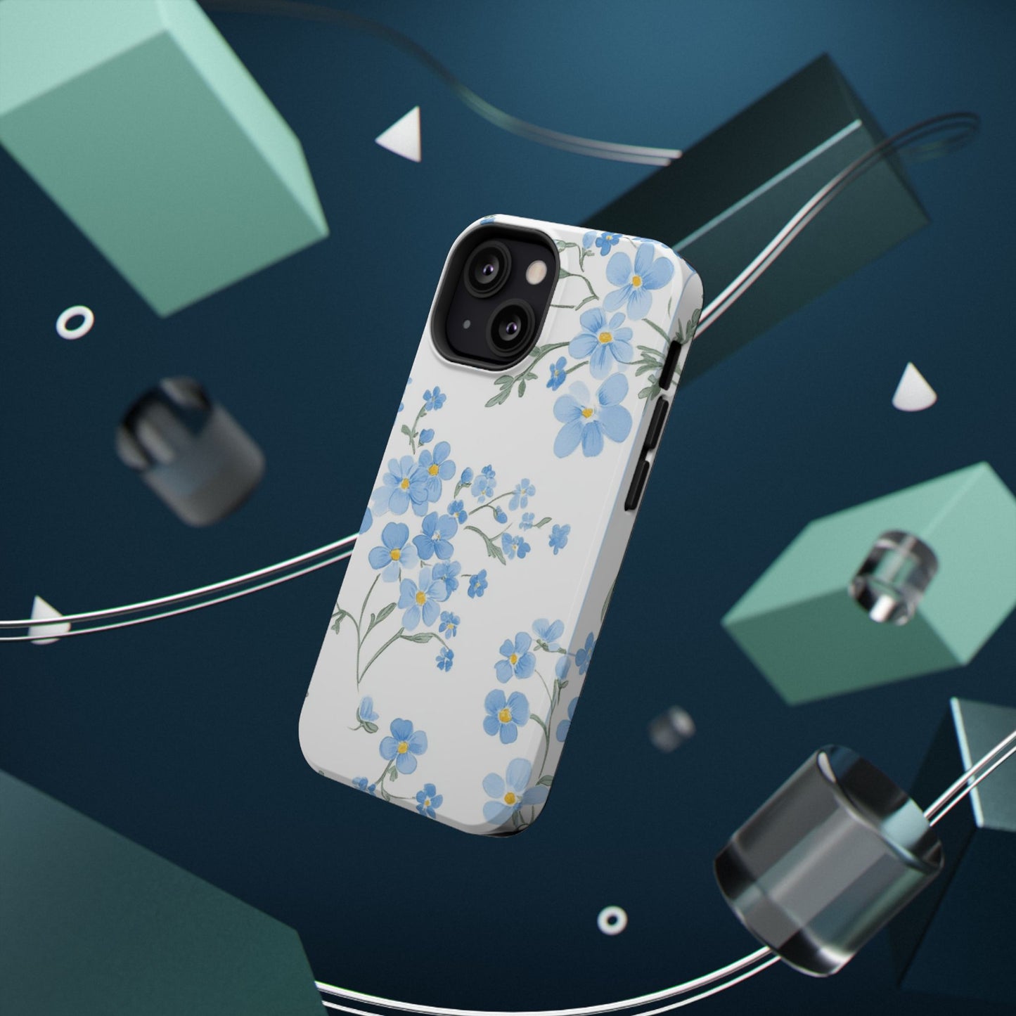 Blue Flower Design Floral Phone Case