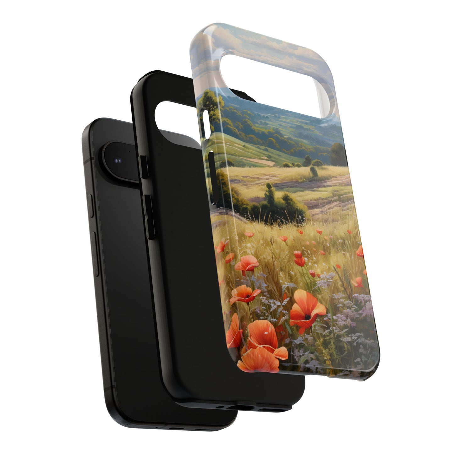 Phone Case with Beautiful Poppy Field Design
