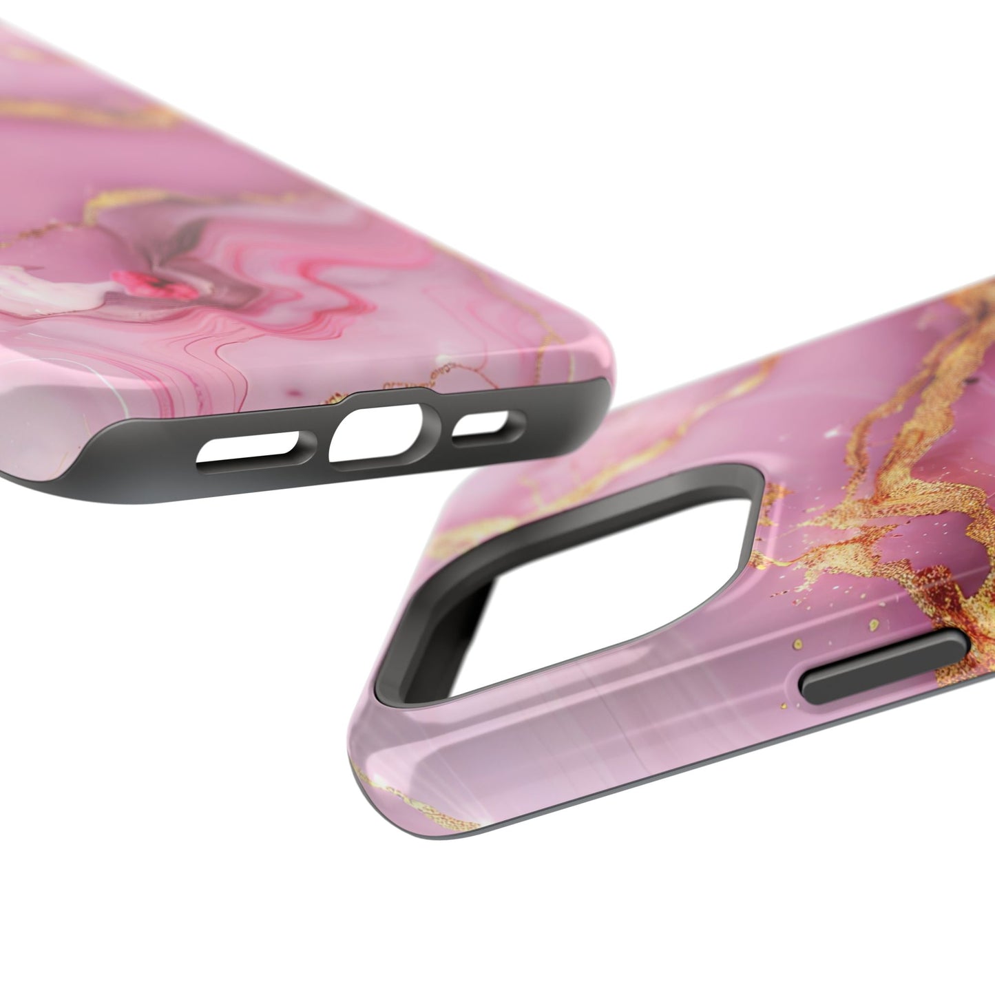 Elegant Marble Phone Case - Pink & Gold
