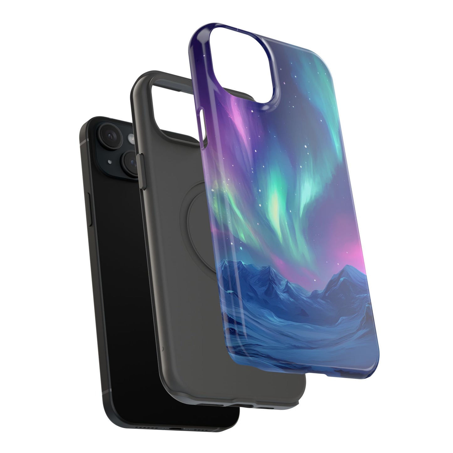 Aurora Borealis Impact-Resistant Phone Case - Colorful Northern Lights Design-2