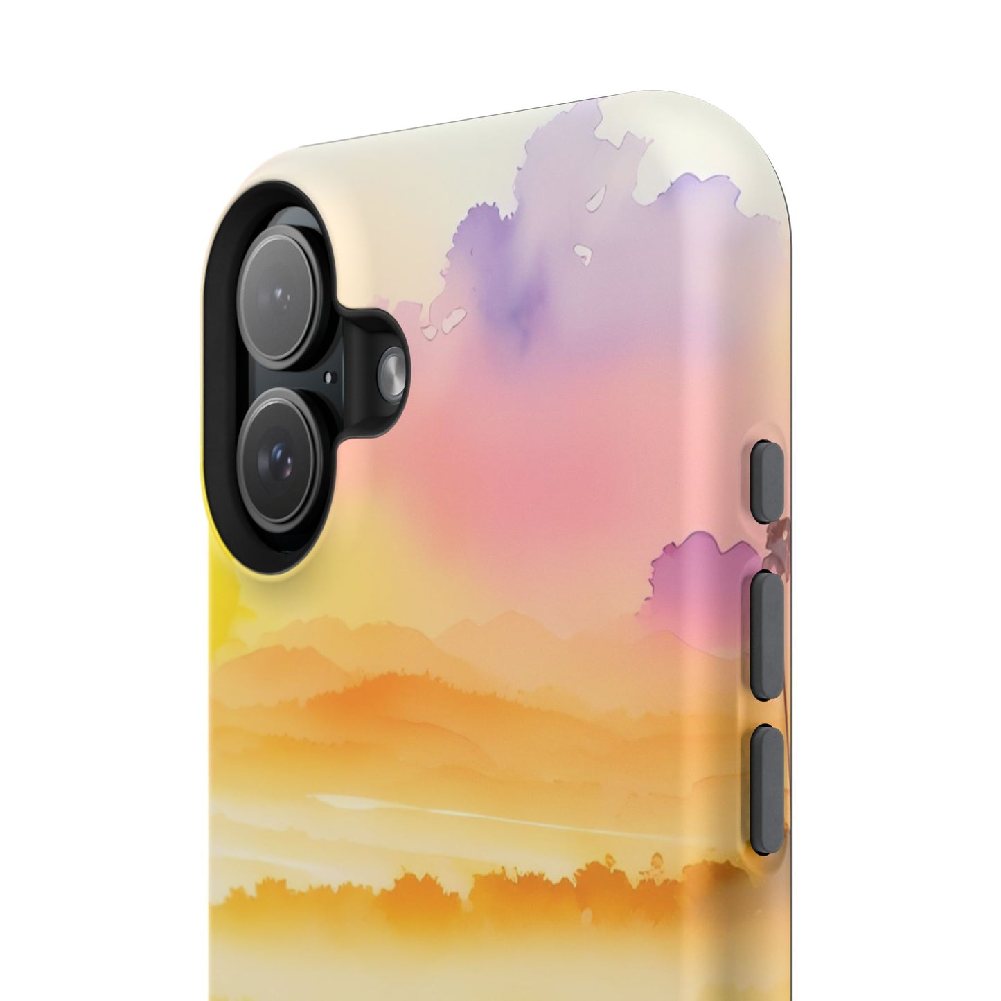 Scenic Landscape IPhone Case - Floral Sunset Design