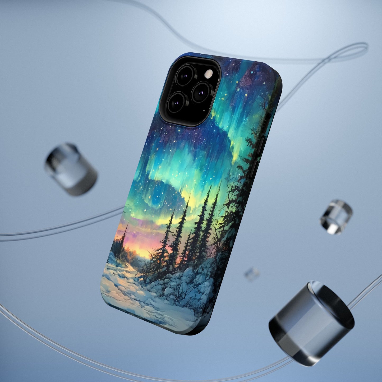Aurora Borealis Impact-Resistant Phone Case - Durable Protection with Stunning Northern Lights Design