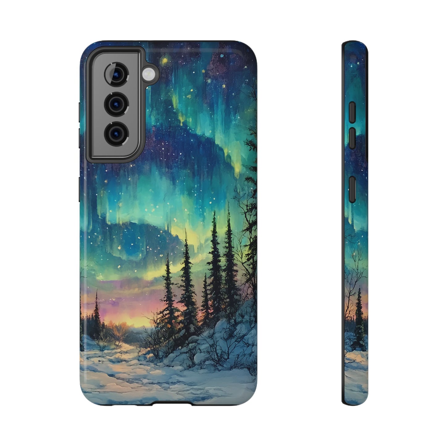 Aurora Borealis Impact-Resistant Phone Case - Durable Protection with Stunning Northern Lights Design