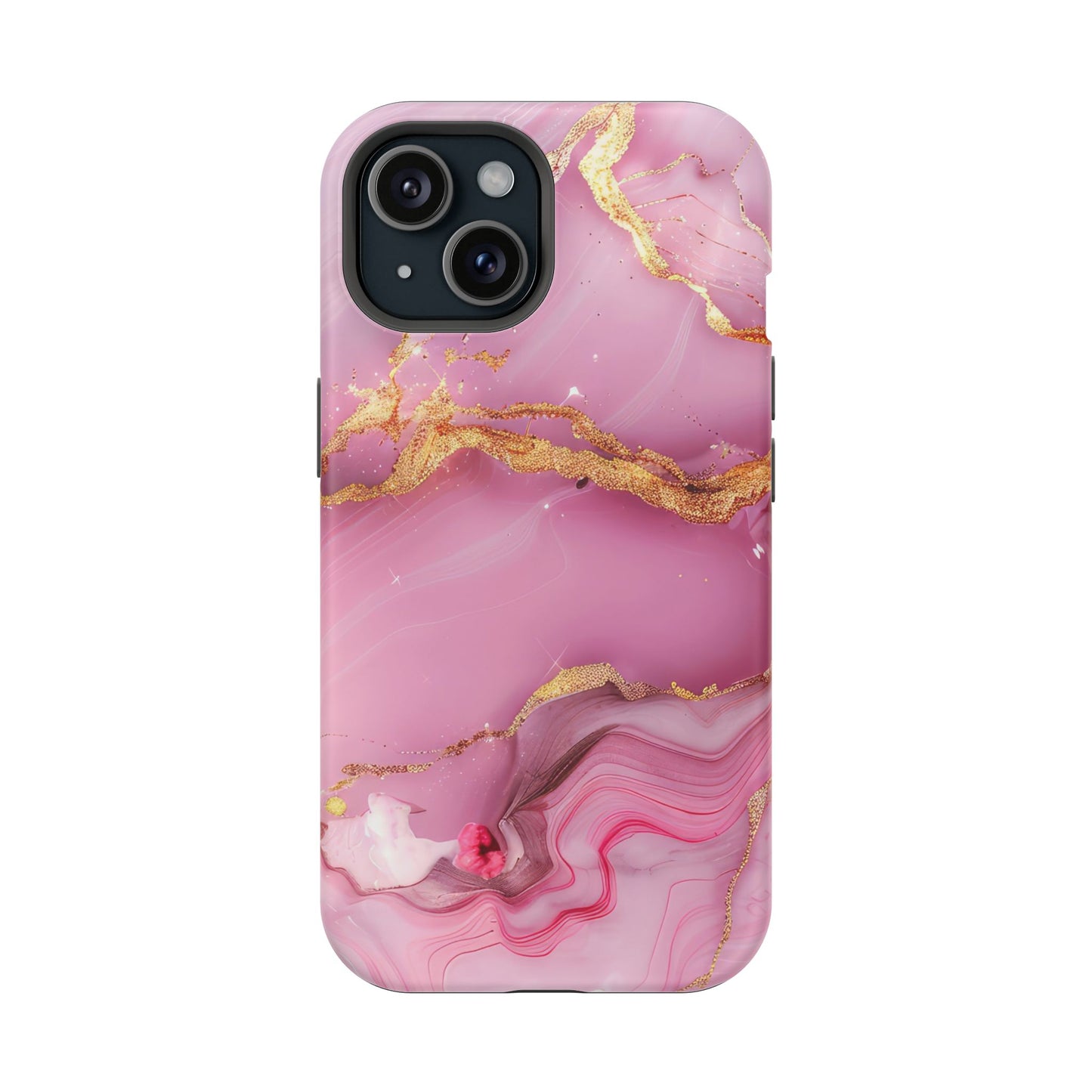 Elegant Marble Phone Case - Pink & Gold