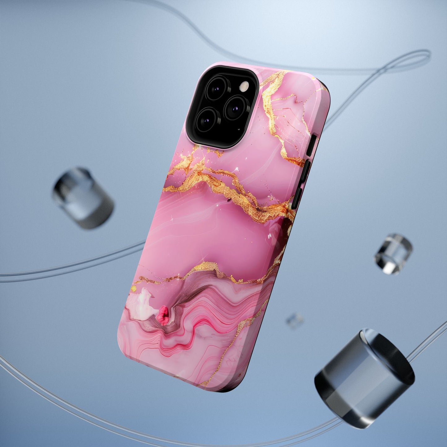 Elegant Marble Phone Case - Pink & Gold