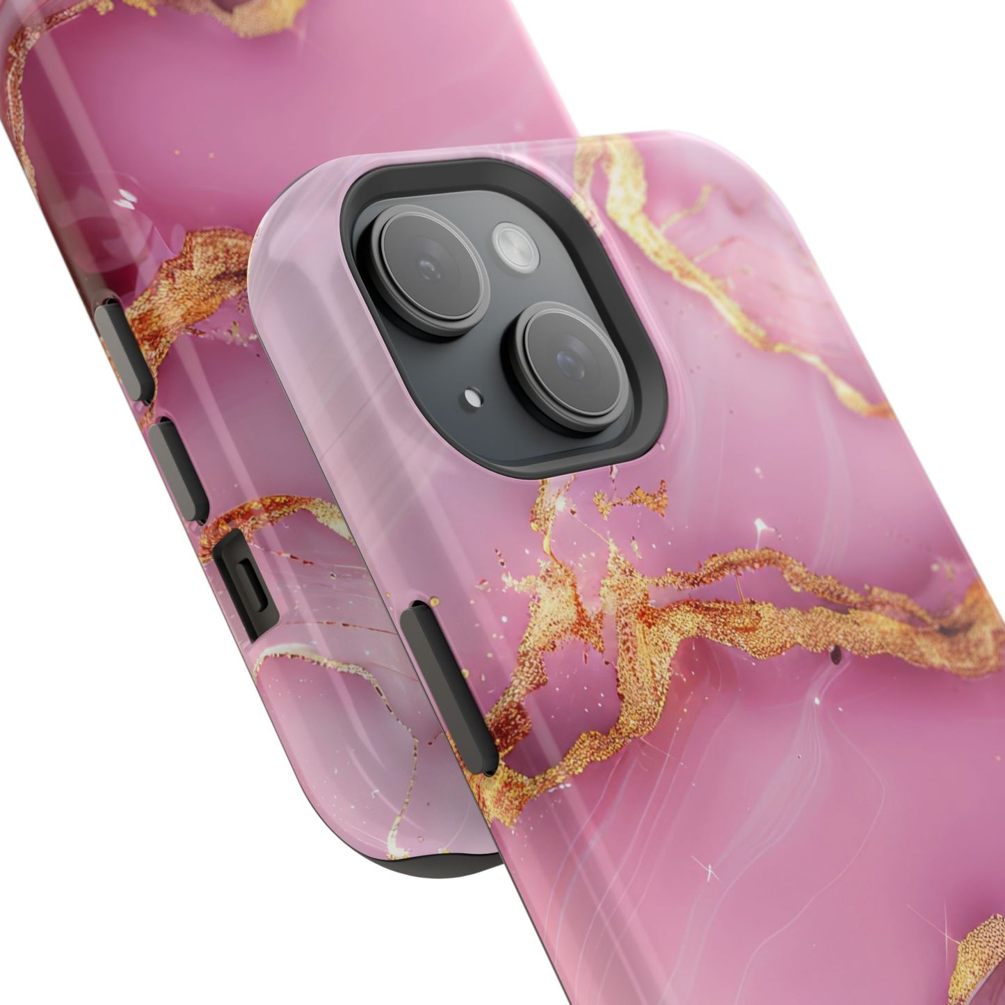 Elegant Marble Phone Case - Pink & Gold