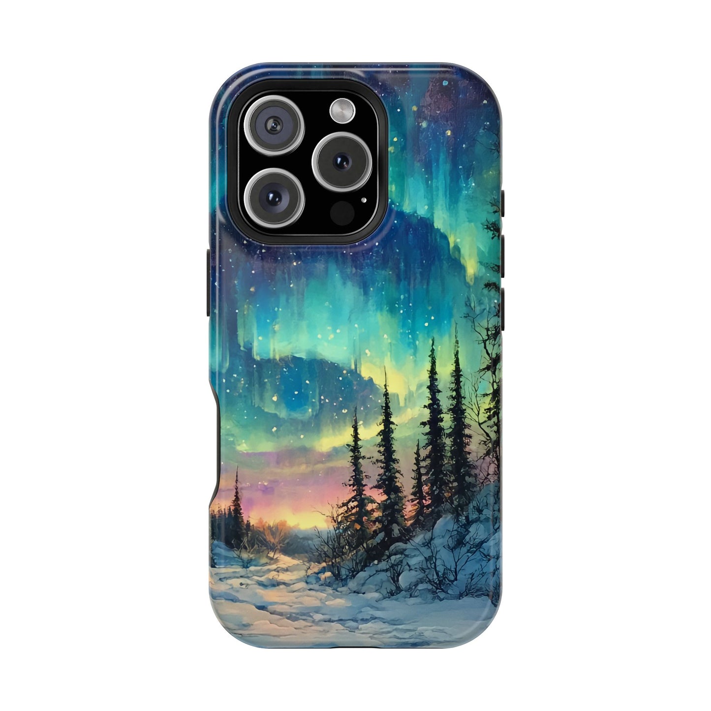 Aurora Borealis Impact-Resistant Phone Case - Durable Protection with Stunning Northern Lights Design