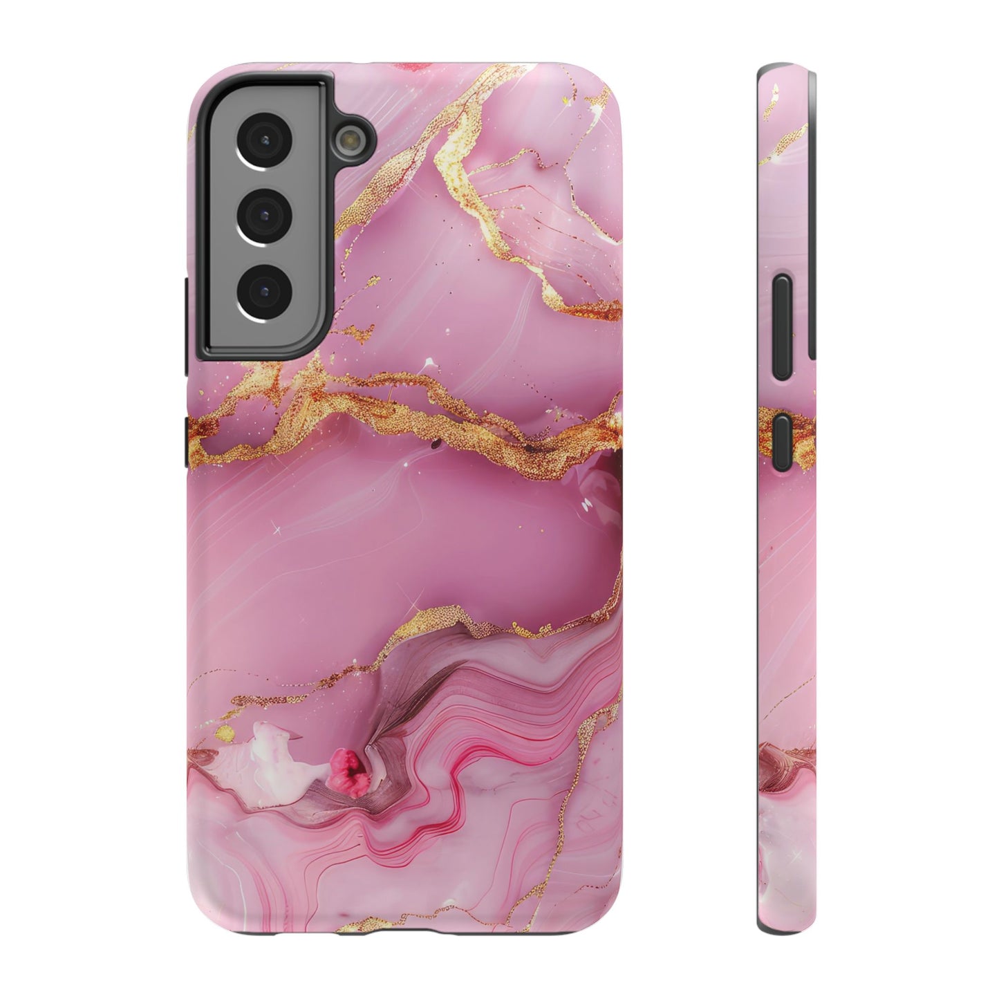 Elegant Marble Phone Case - Pink & Gold