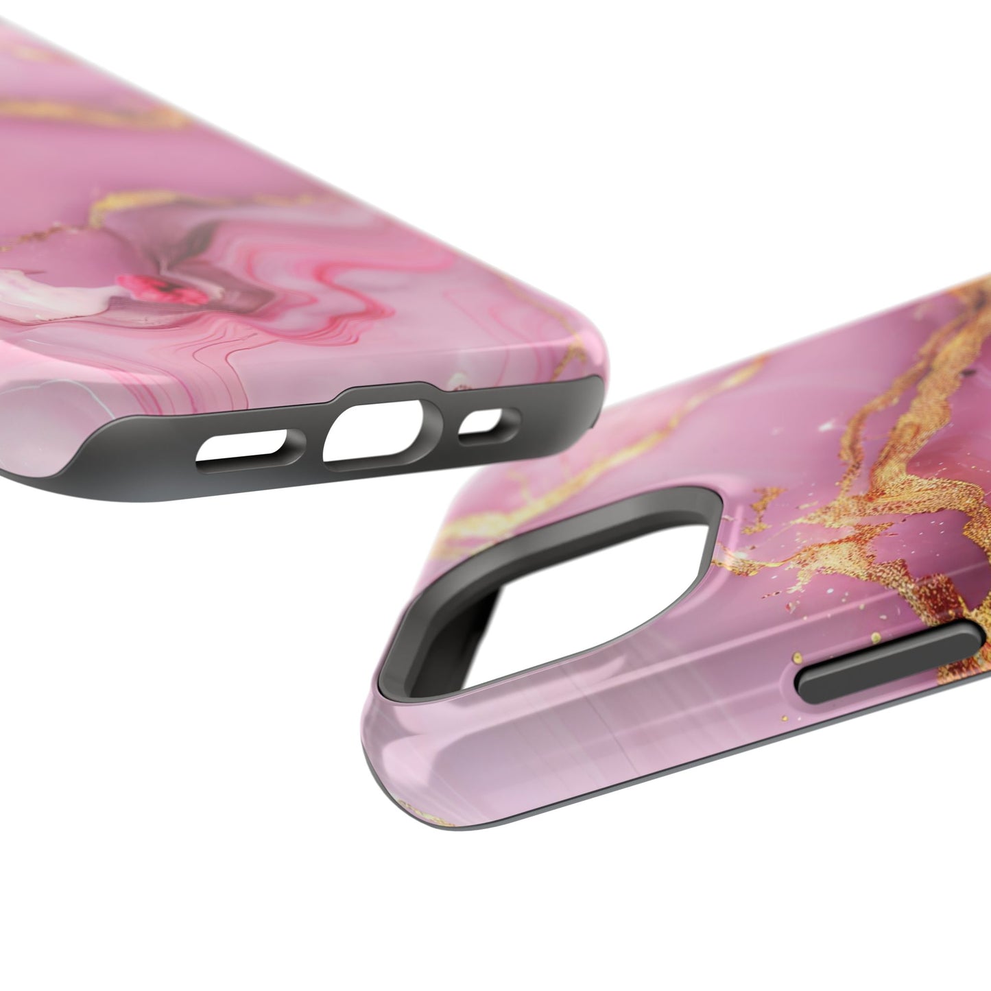 Elegant Marble Phone Case - Pink & Gold