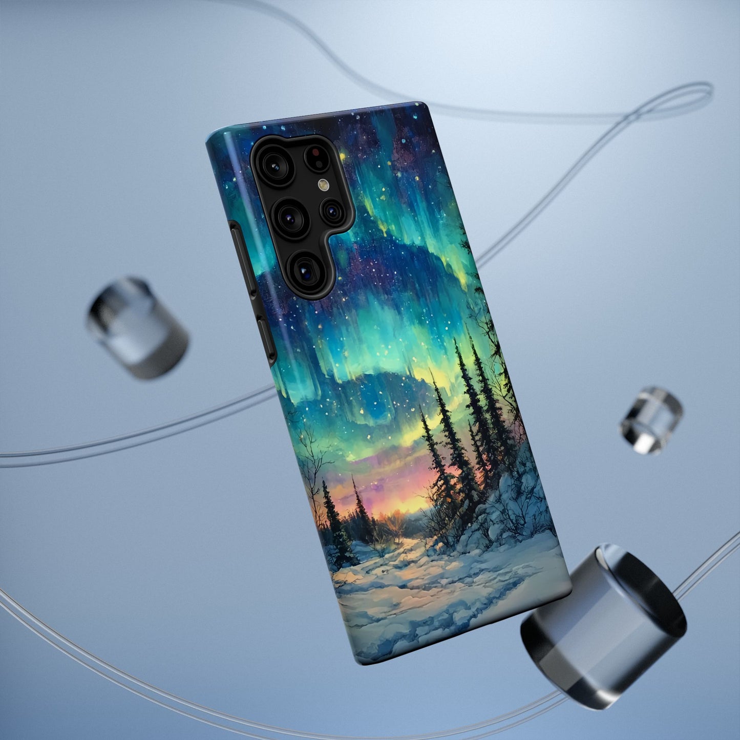 Aurora Borealis Impact-Resistant Phone Case - Durable Protection with Stunning Northern Lights Design