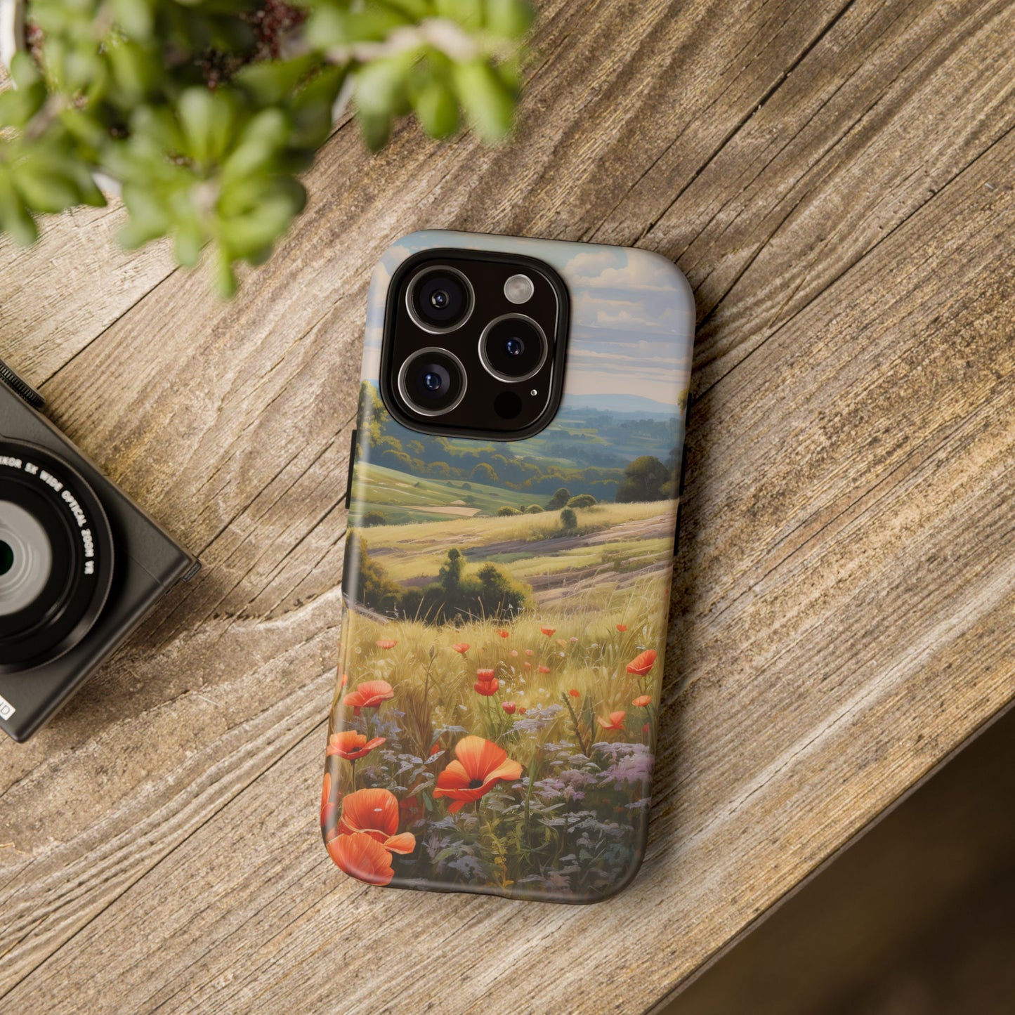 Phone Case with Beautiful Poppy Field Design