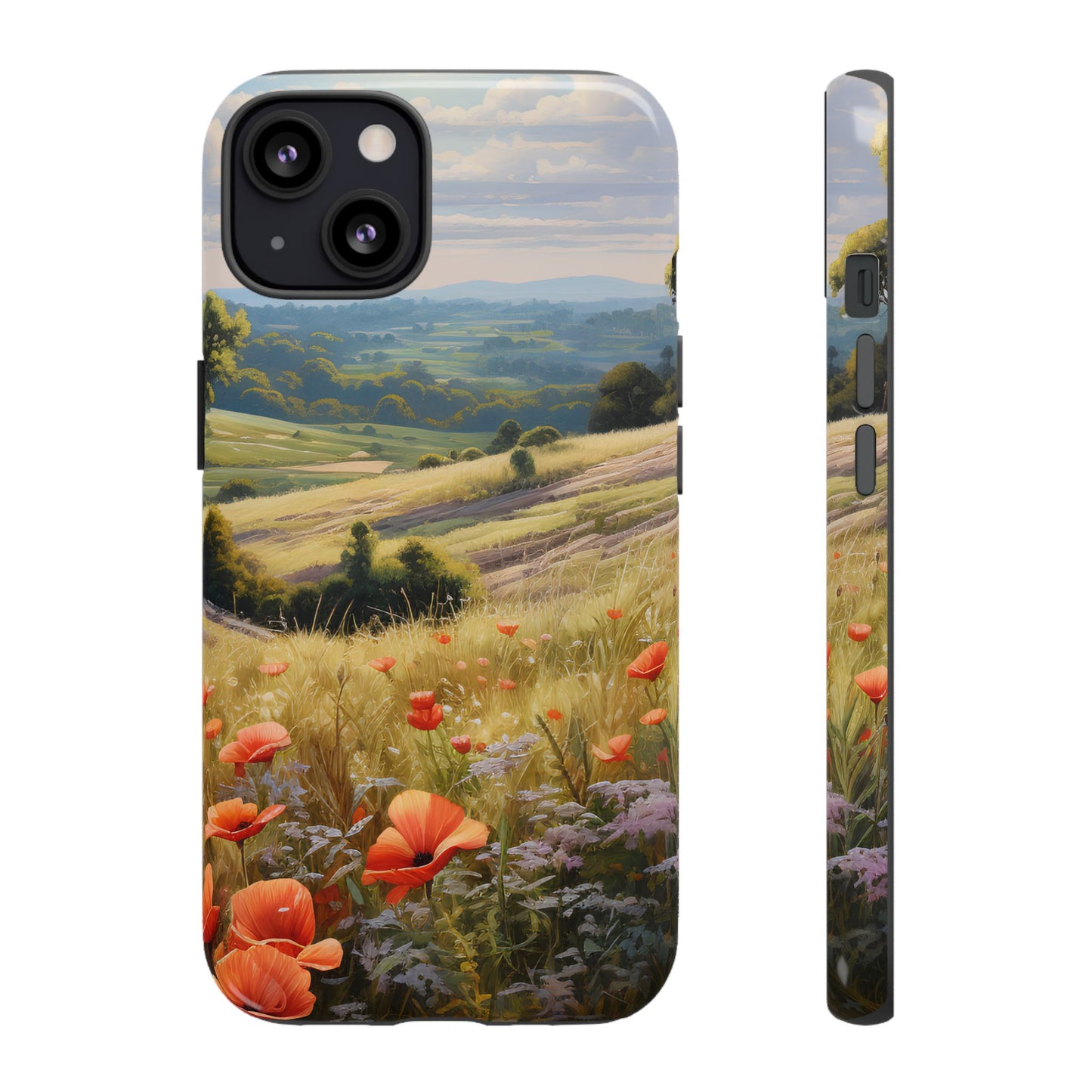 Phone Case with Beautiful Poppy Field Design
