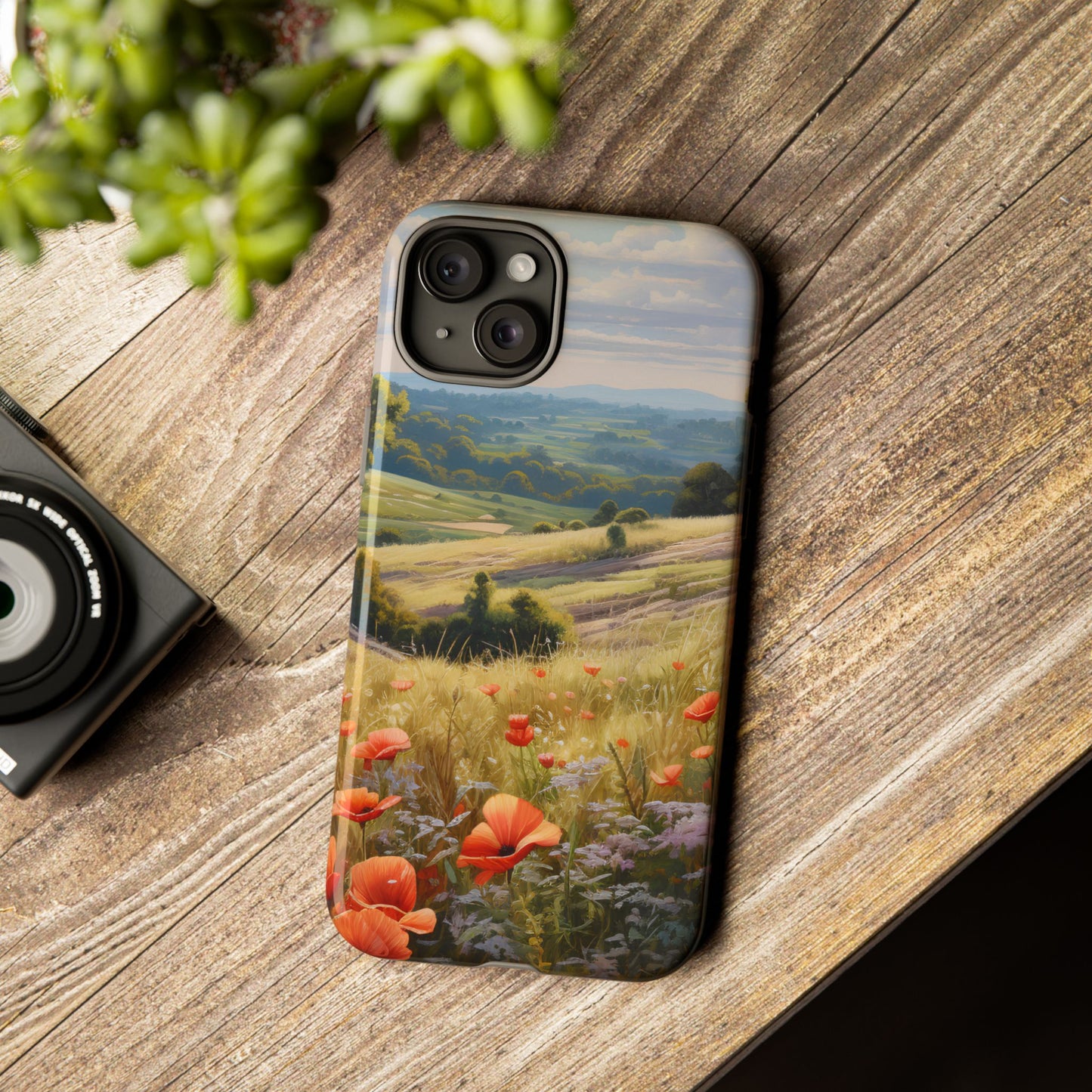 Phone Case with Beautiful Poppy Field Design