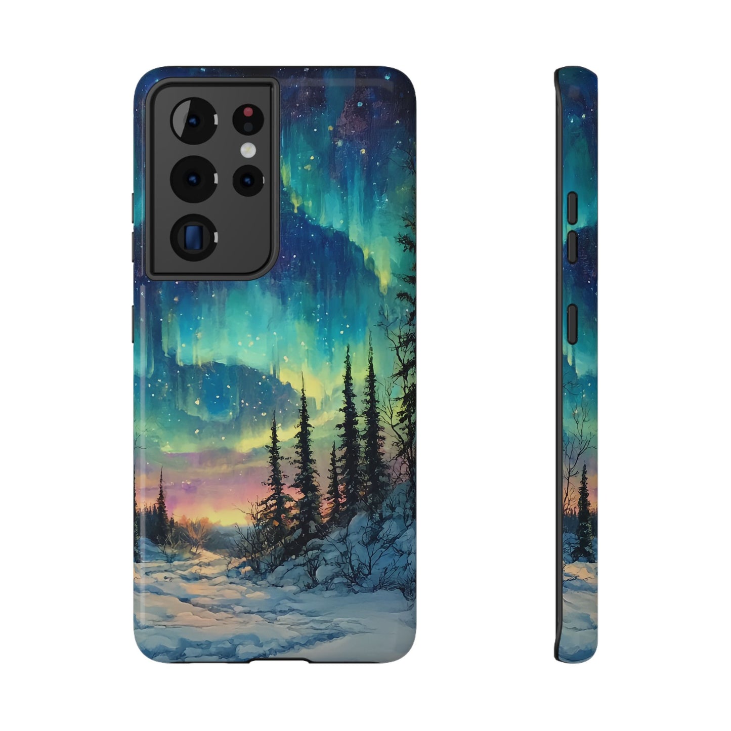 Aurora Borealis Impact-Resistant Phone Case - Durable Protection with Stunning Northern Lights Design