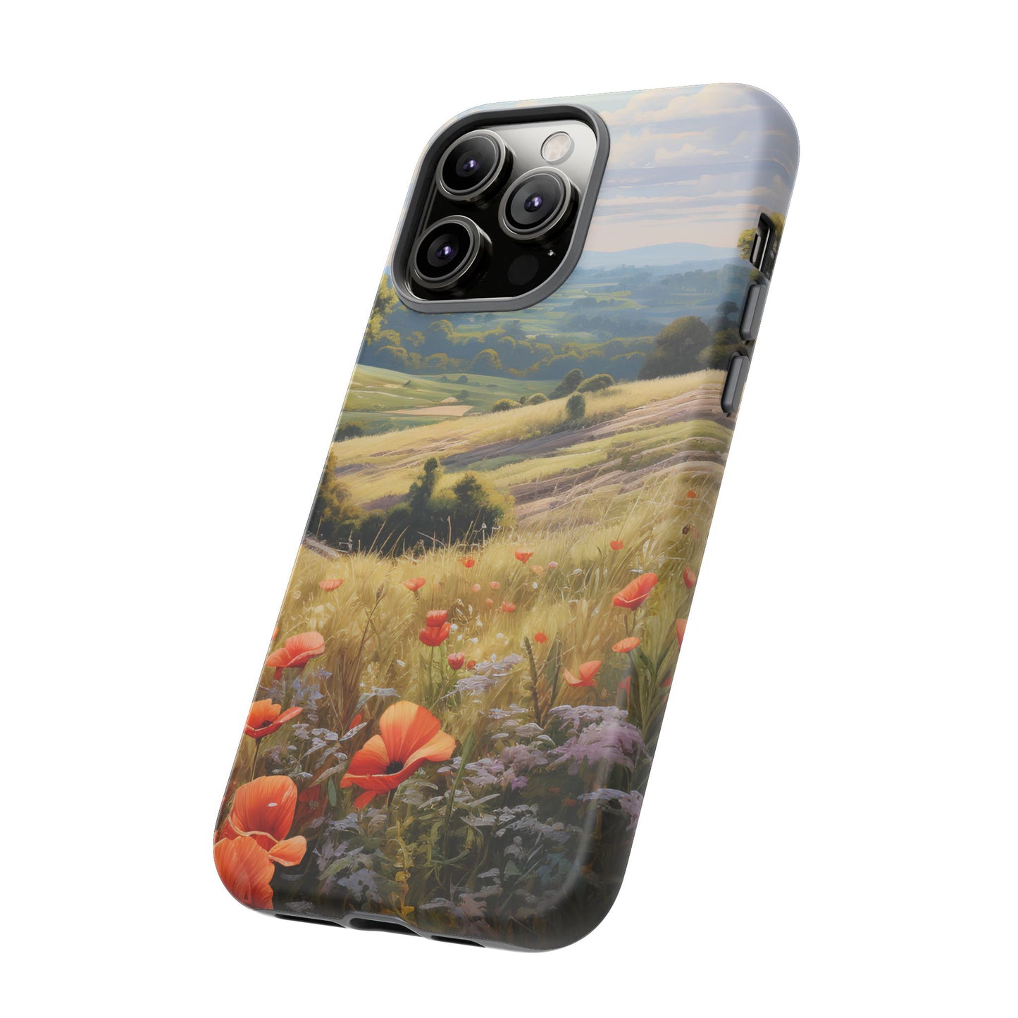 Phone Case with Beautiful Poppy Field Design