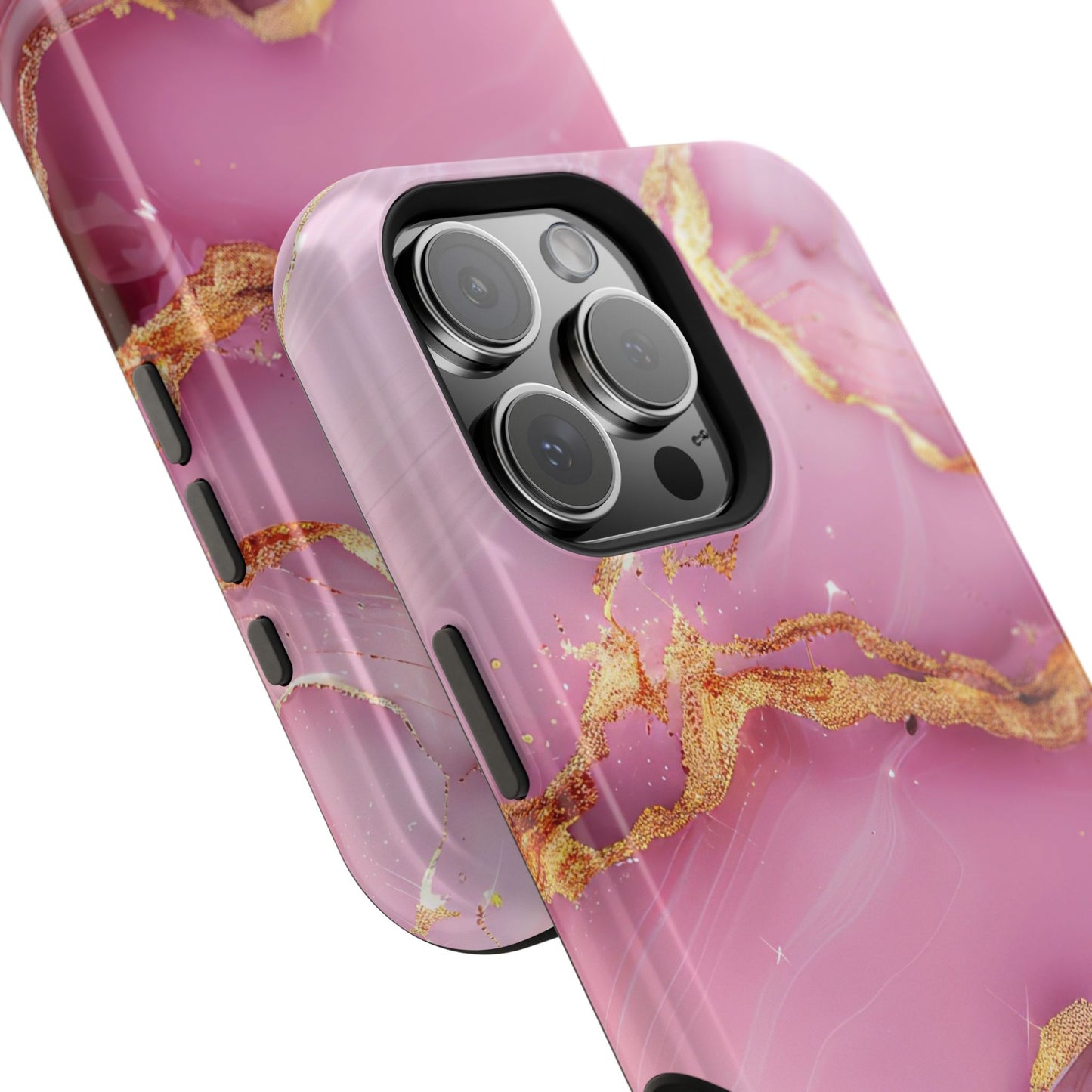 Elegant Marble Phone Case - Pink & Gold