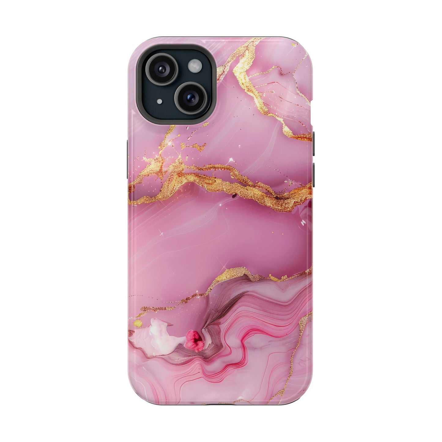 Elegant Marble Phone Case - Pink & Gold