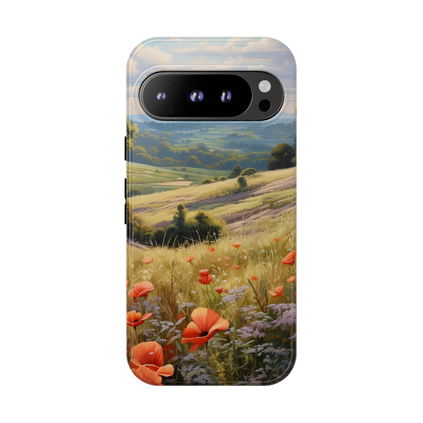 Phone Case with Beautiful Poppy Field Design