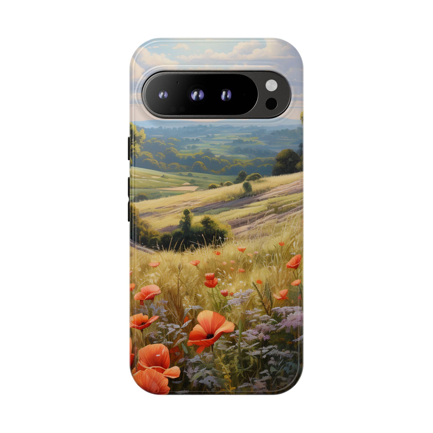 Phone Case with Beautiful Poppy Field Design