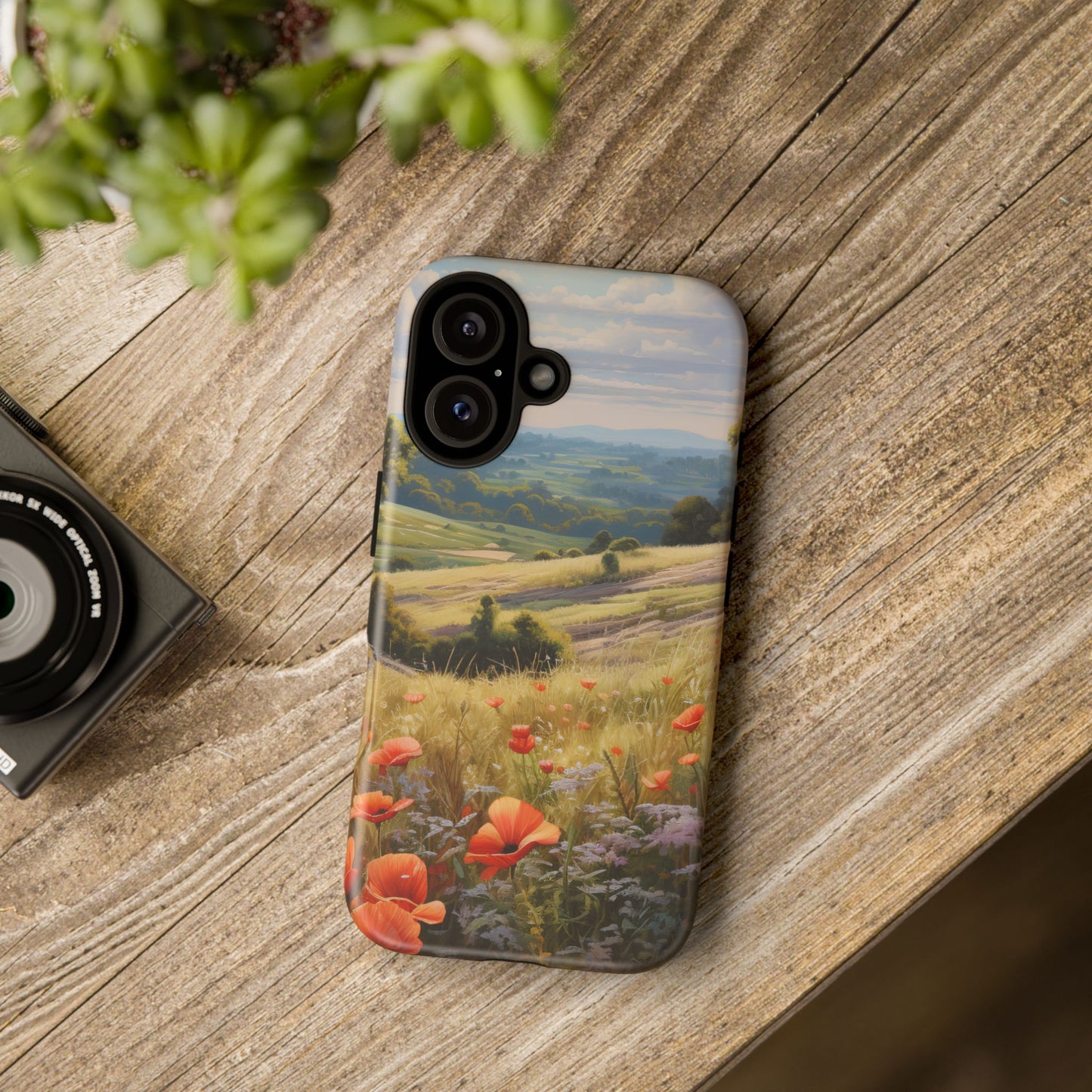 Phone Case with Beautiful Poppy Field Design