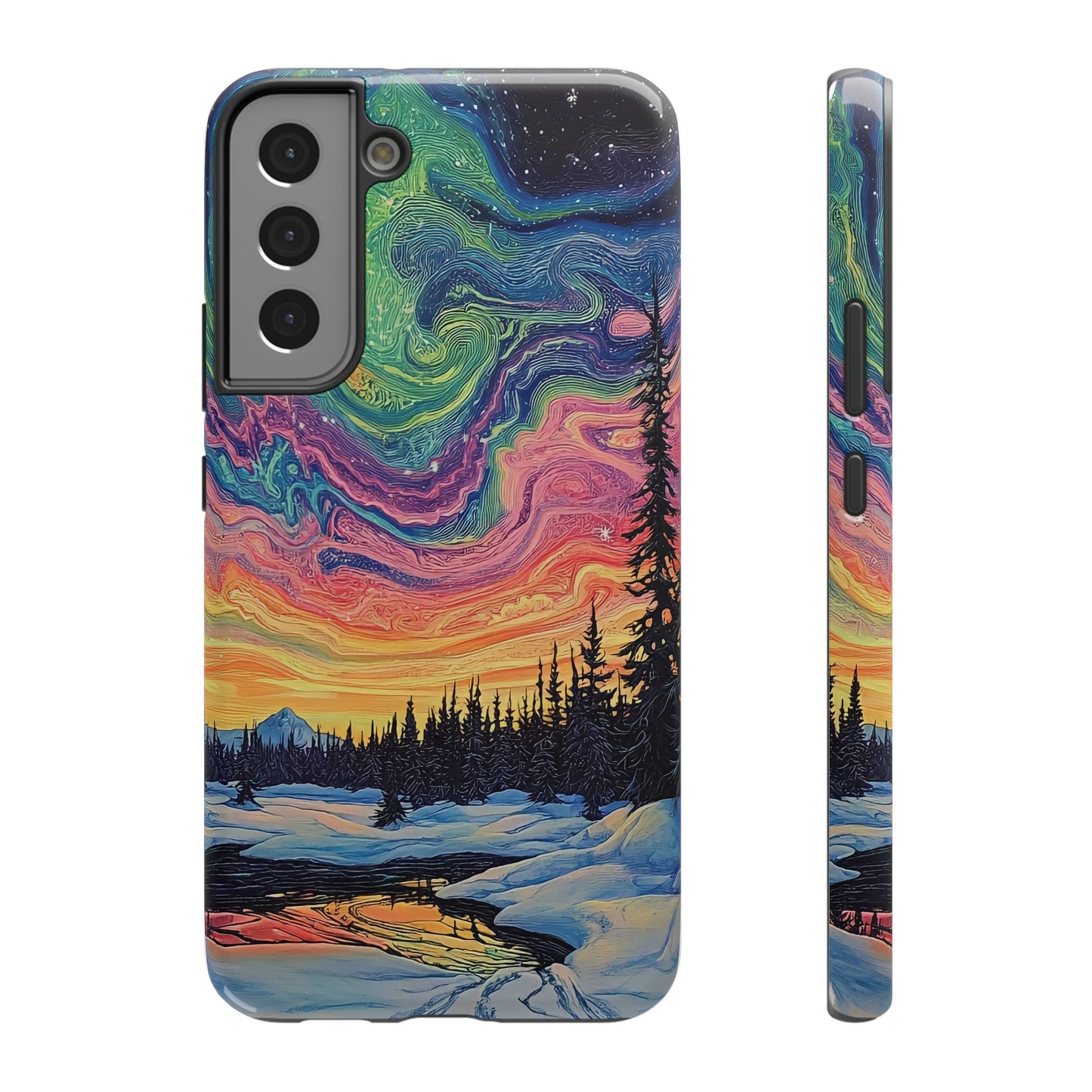 Nature-Inspired Impact-Resistant Phone Case - Vibrant Galaxy Sky Design