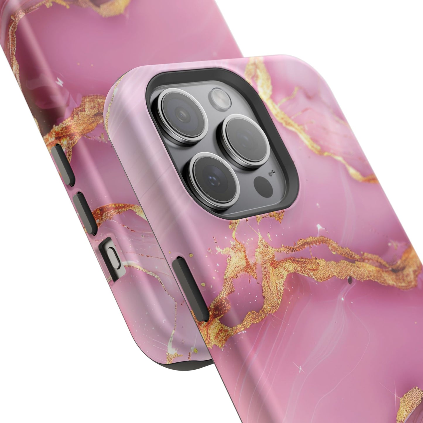 Elegant Marble Phone Case - Pink & Gold