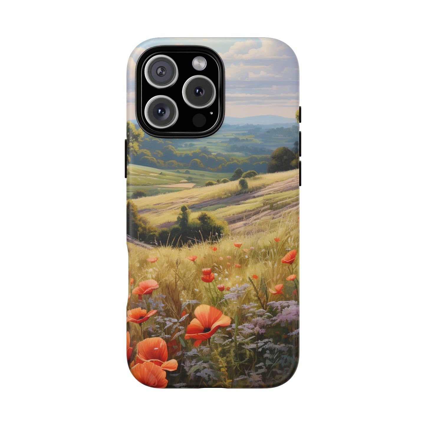 Phone Case with Beautiful Poppy Field Design