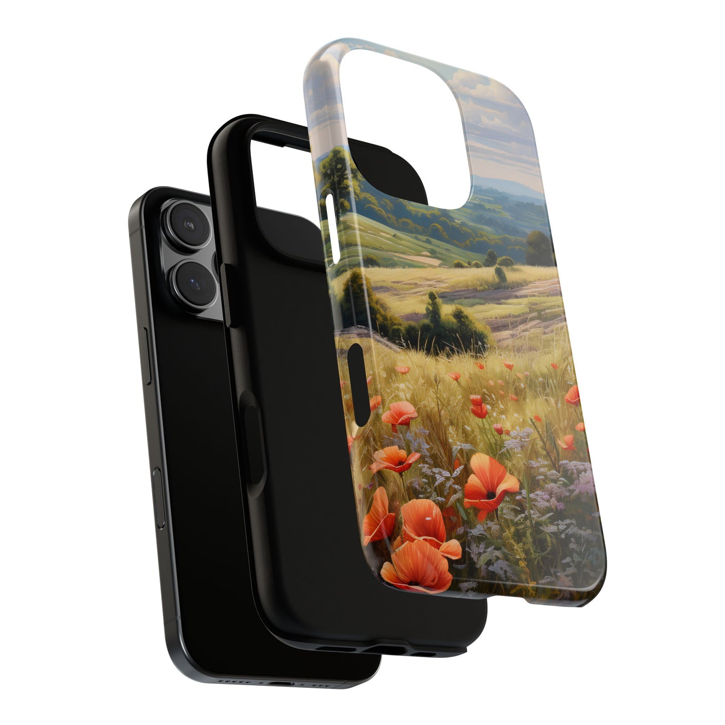 Phone Case with Beautiful Poppy Field Design