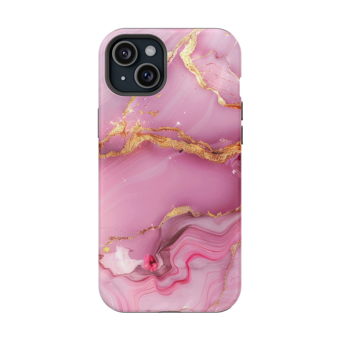 Elegant Marble Phone Case - Pink & Gold