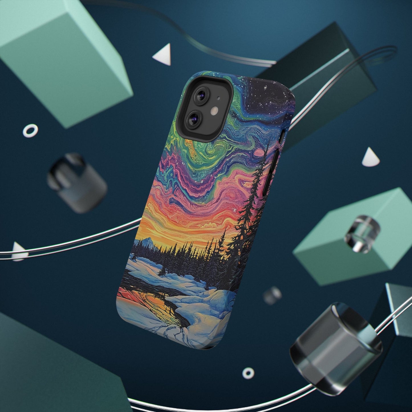 Nature-Inspired Impact-Resistant Phone Case - Vibrant Galaxy Sky Design