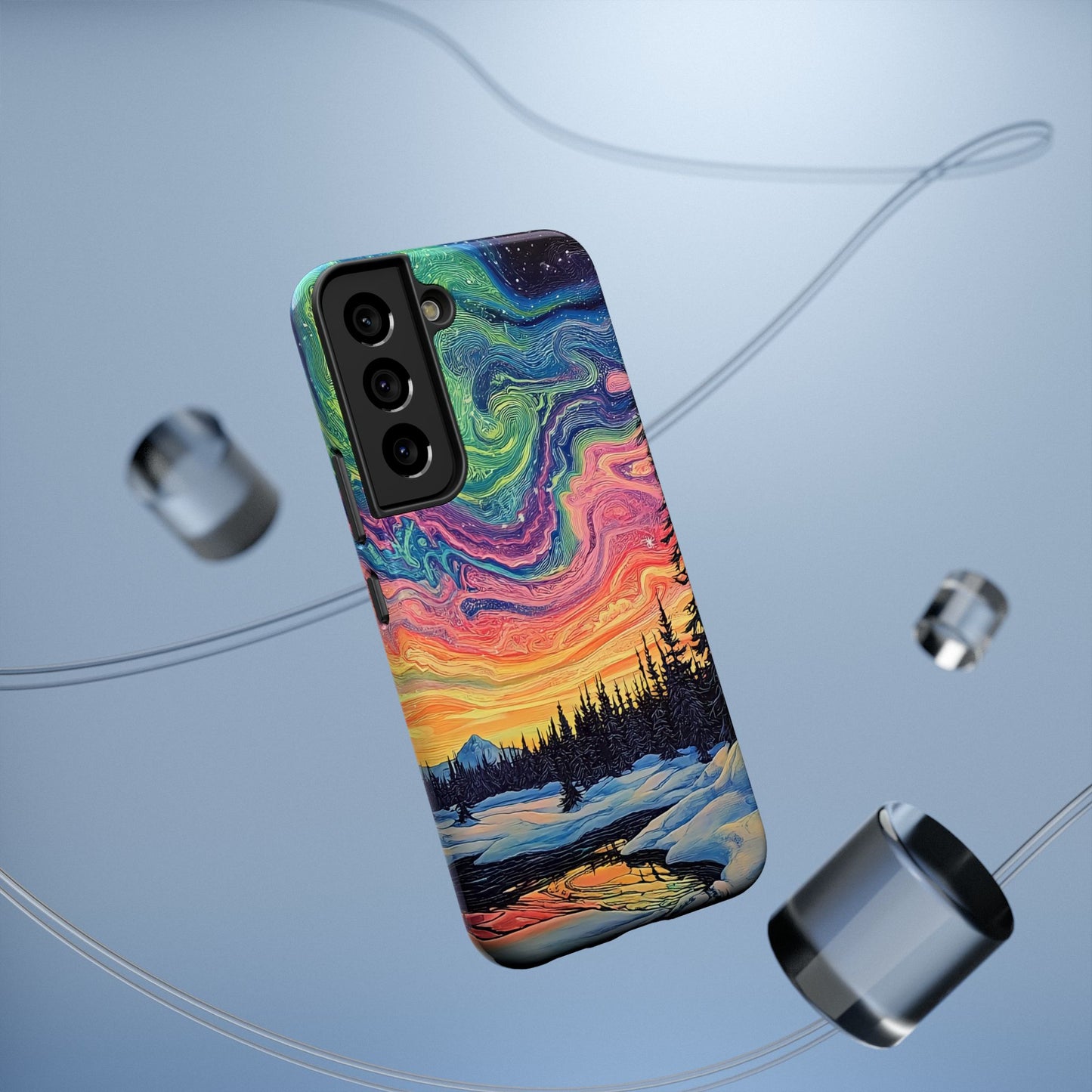 Nature-Inspired Impact-Resistant Phone Case - Vibrant Galaxy Sky Design