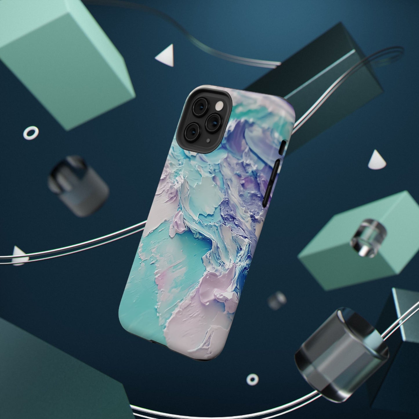 Aqua Abstract Impact-Resistant Phone Case