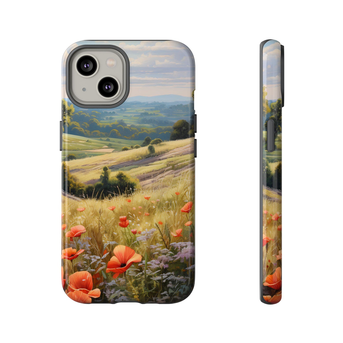 Phone Case with Beautiful Poppy Field Design