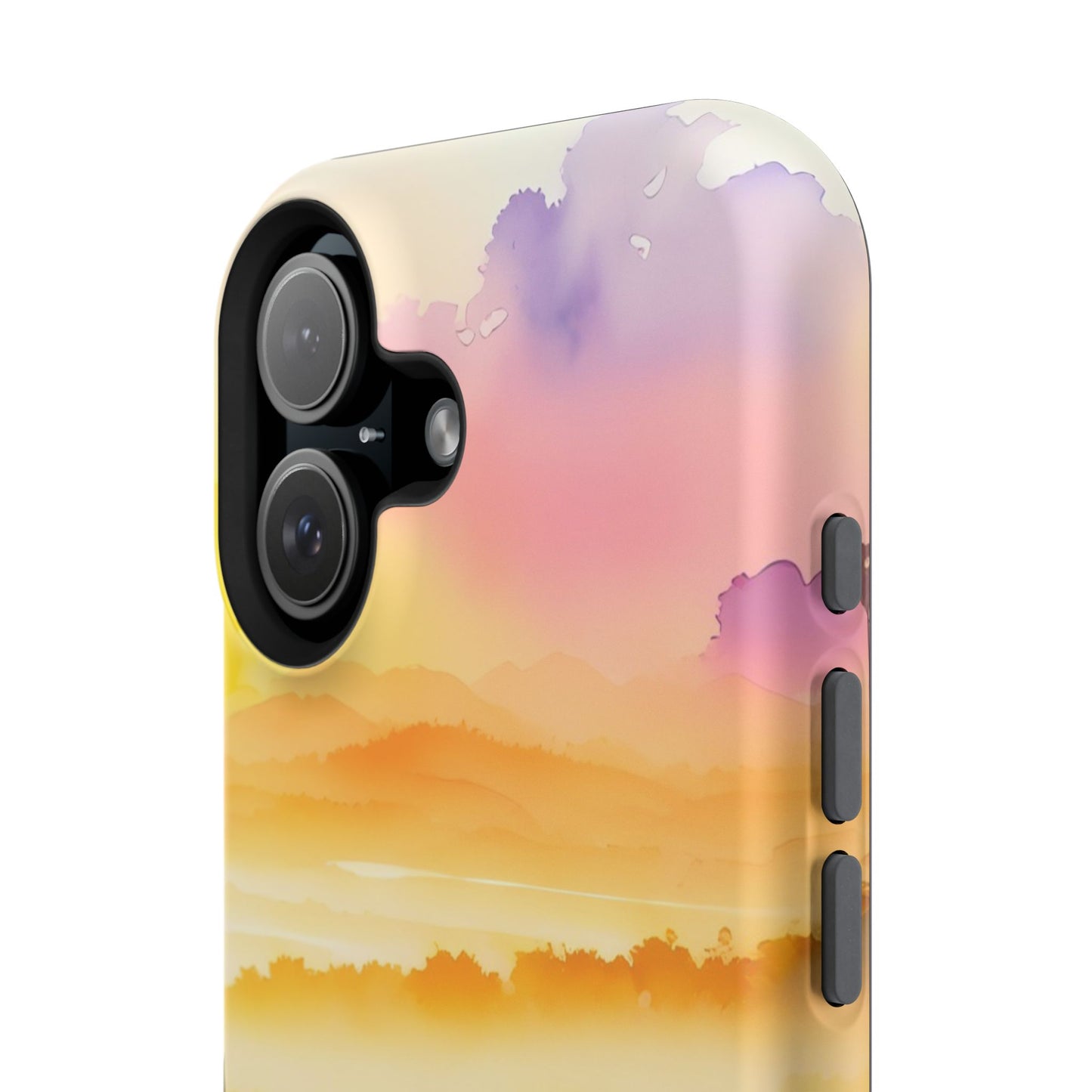 Scenic Landscape IPhone Case - Floral Sunset Design