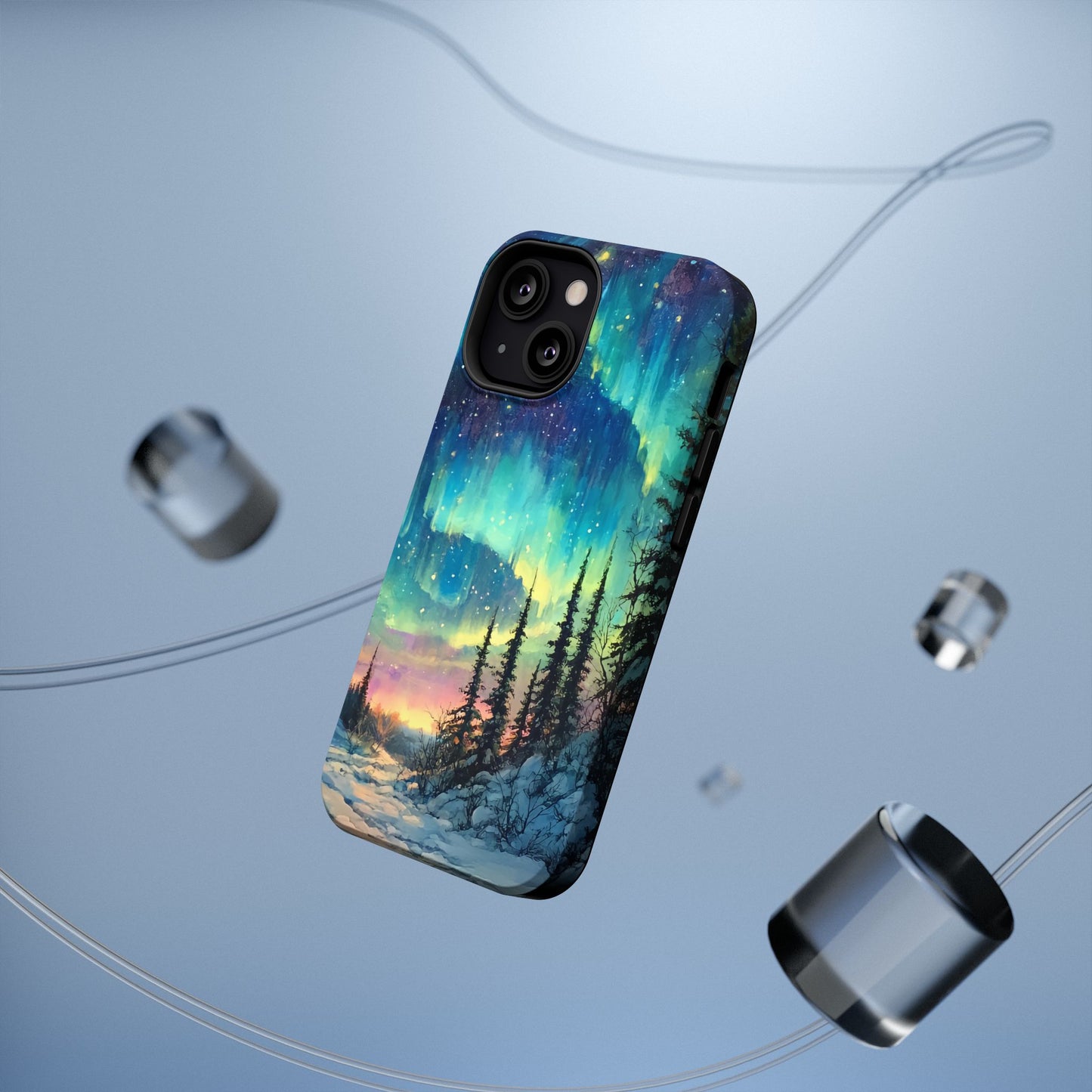 Aurora Borealis Impact-Resistant Phone Case - Durable Protection with Stunning Northern Lights Design