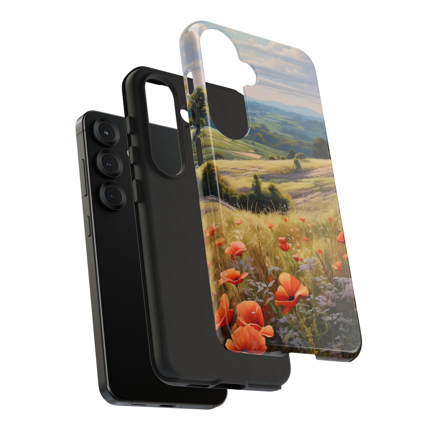 Phone Case with Beautiful Poppy Field Design