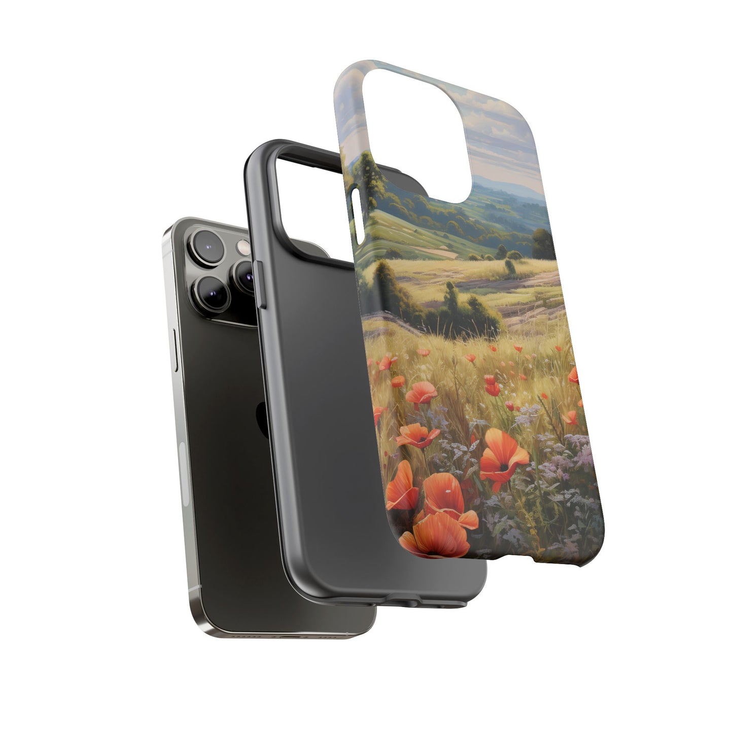 Phone Case with Beautiful Poppy Field Design