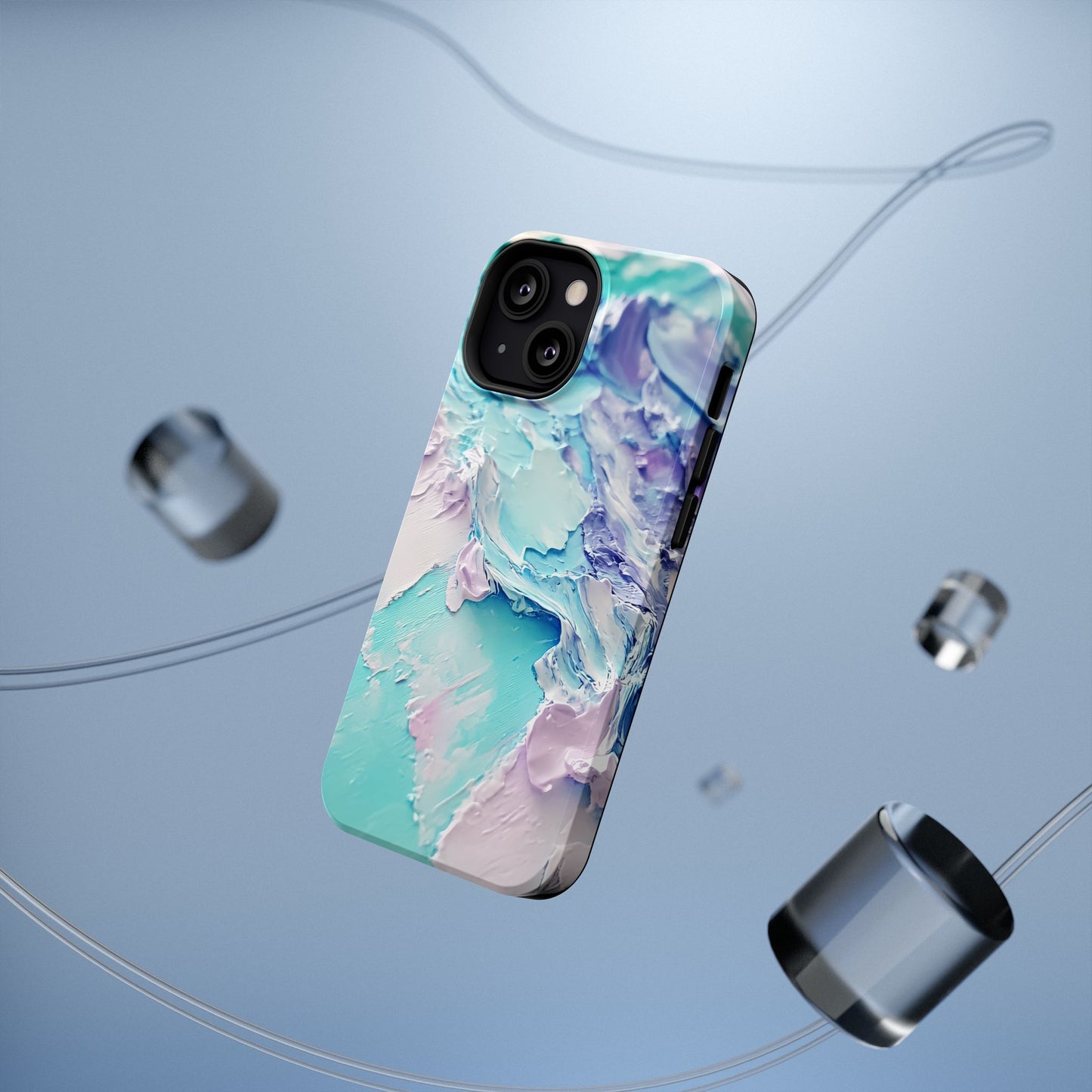 Aqua Abstract Impact-Resistant Phone Case