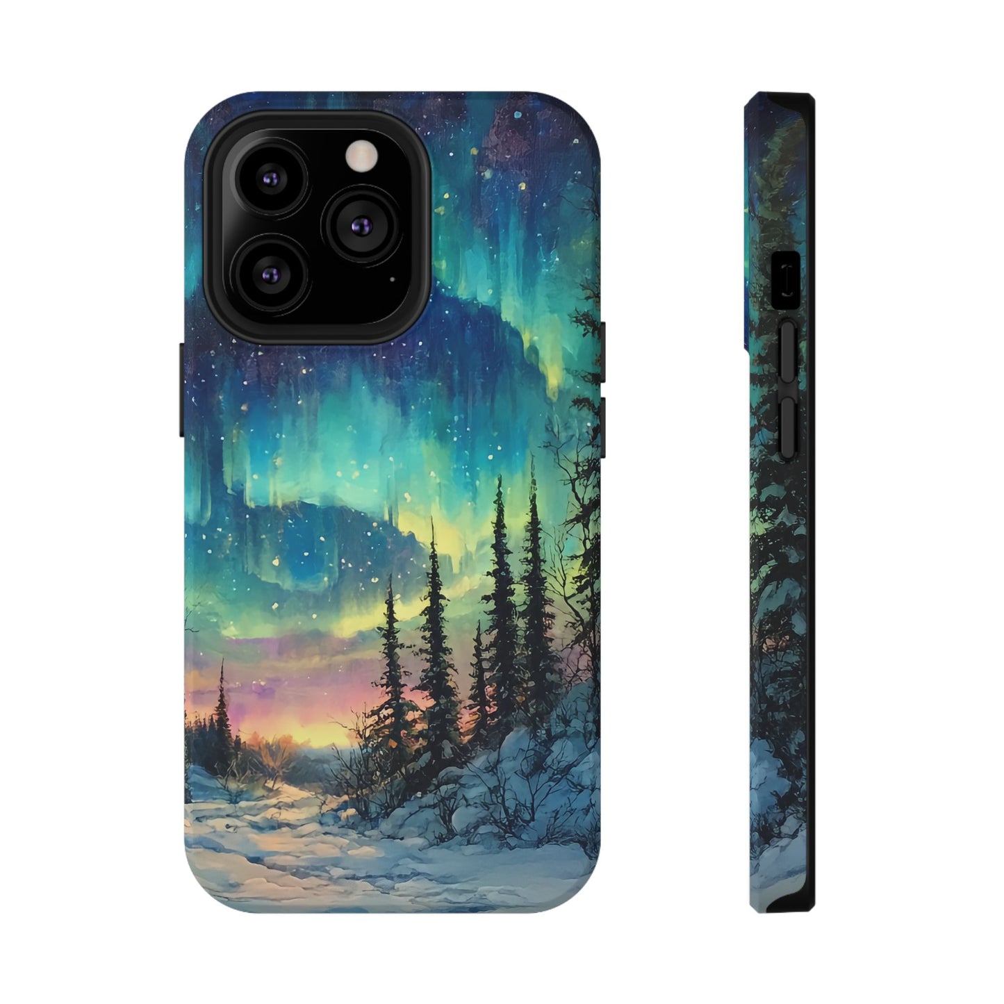 Aurora Borealis Impact-Resistant Phone Case - Durable Protection with Stunning Northern Lights Design