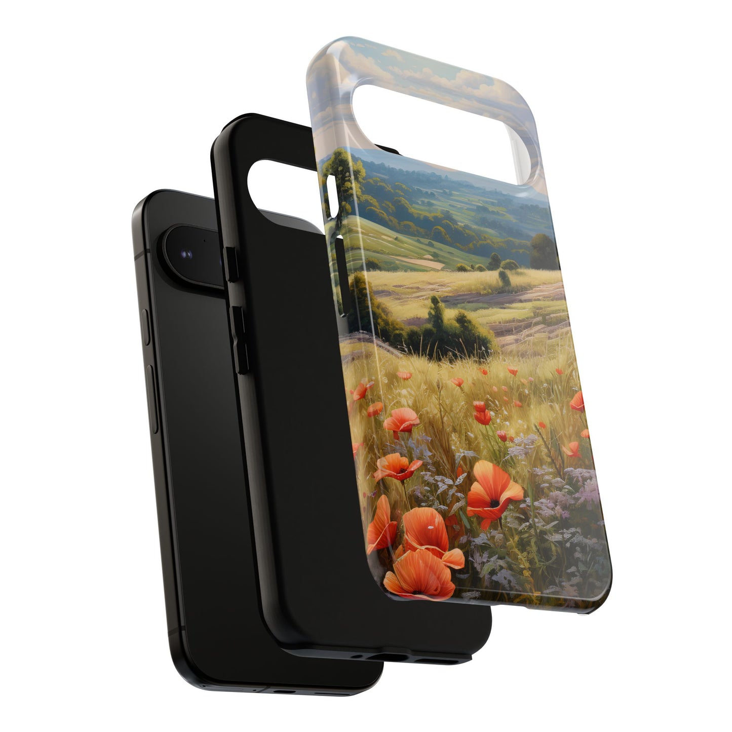 Phone Case with Beautiful Poppy Field Design