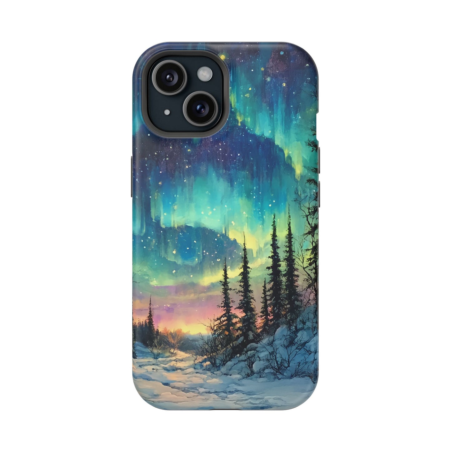 Aurora Borealis Impact-Resistant Phone Case - Durable Protection with Stunning Northern Lights Design