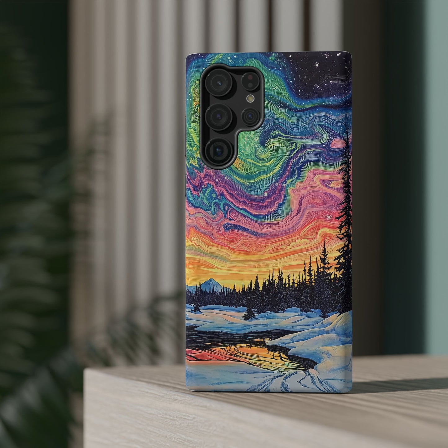 Nature-Inspired Impact-Resistant Phone Case - Vibrant Galaxy Sky Design