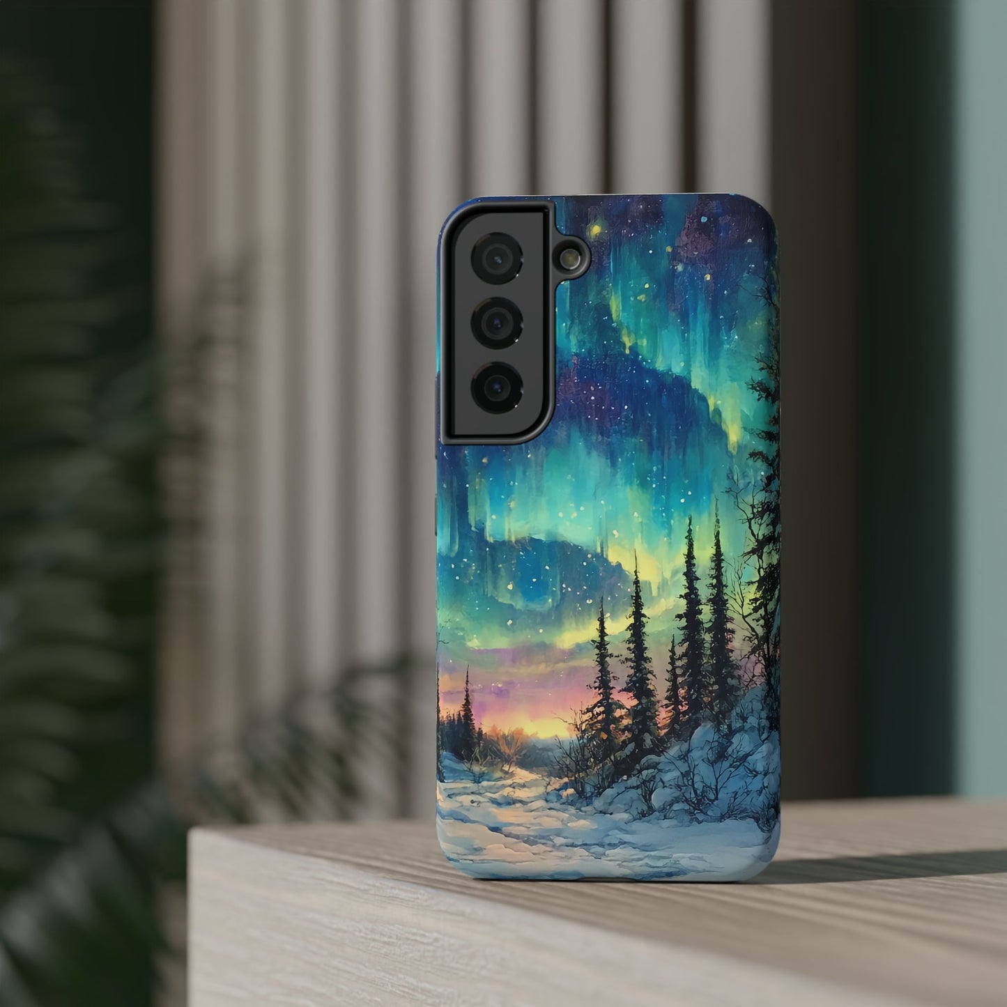 Aurora Borealis Impact-Resistant Phone Case - Durable Protection with Stunning Northern Lights Design