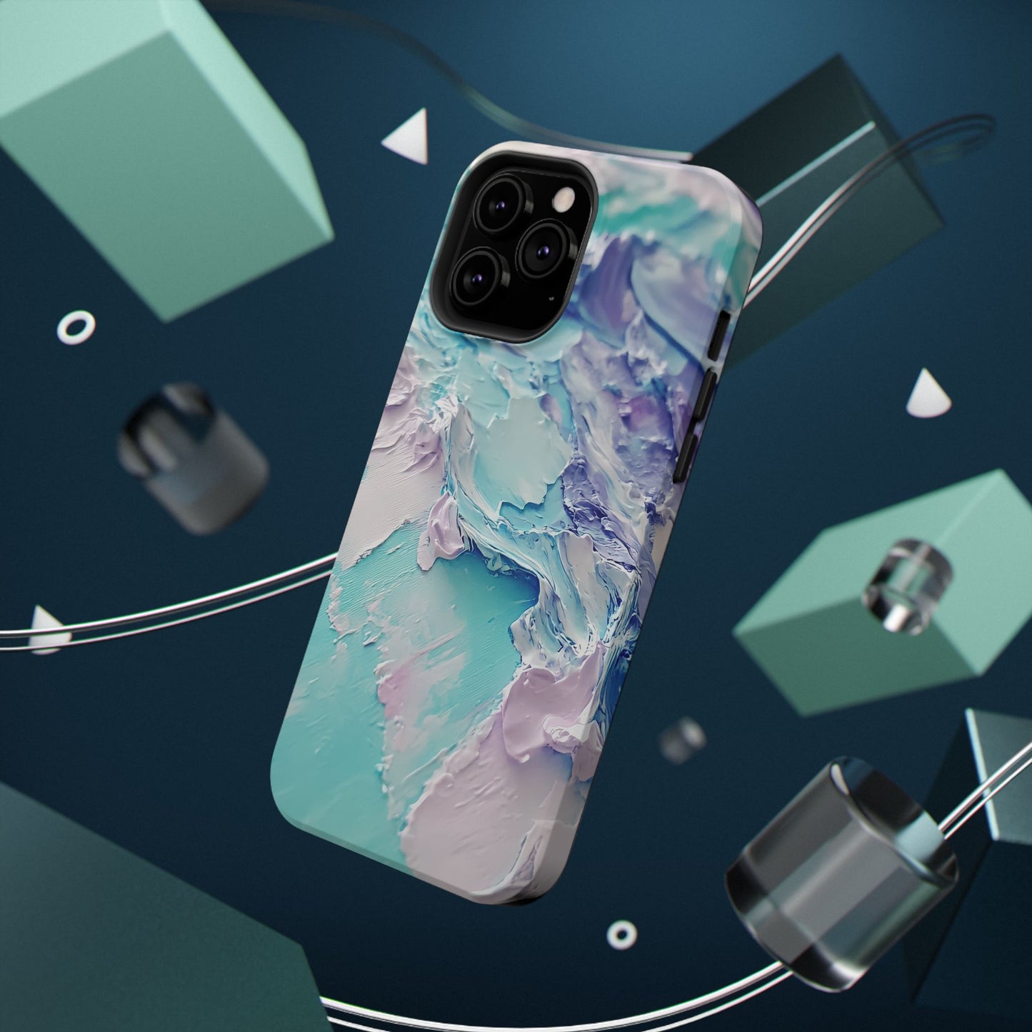 Aqua Abstract Impact-Resistant Phone Case